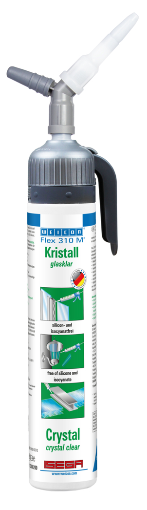 Flex 310 M® Crystal | elastic adhesive based on MS-Polymer in Presspack packaging for fatigue-free working