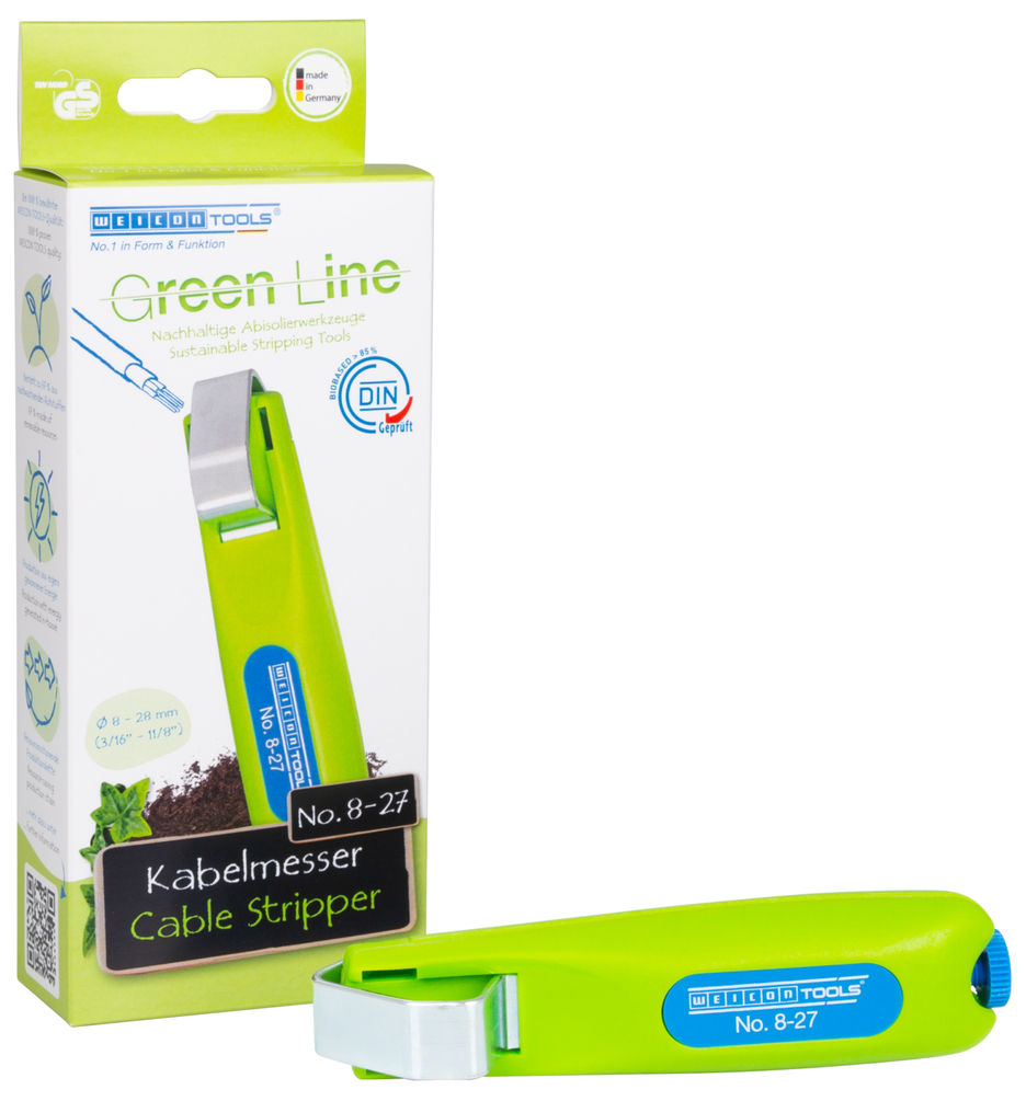 Cable Stripper No. 8-27 Green Line | Sustainable stripping tool I working range 8 - 28 mm Ø