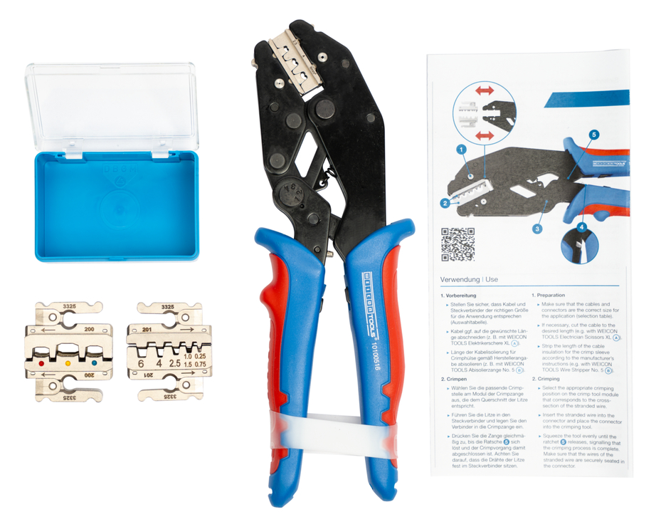 Crimping tool ERGO | for crimping MC4 connectors/insulated wire end ferrules/insulated cable lugs