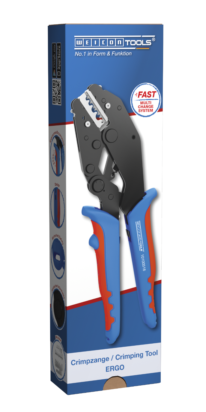 Crimping tool ERGO | for crimping MC4 connectors/insulated wire end ferrules/insulated cable lugs